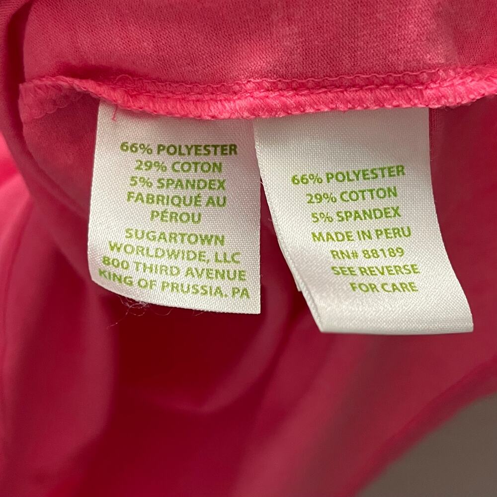 Lilly Pulitzer La Fortuna Off Shoulder Ruffle Top Hot Pink Knit XS Barbiecore - Picture 4 of 7